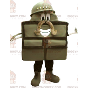 Costume de mascotte BIGGYMONKEY™ de soldat de sac militaire -