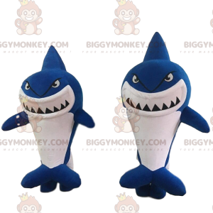 2 kæmpe haj kostumer, blå og hvide - Biggymonkey.com
