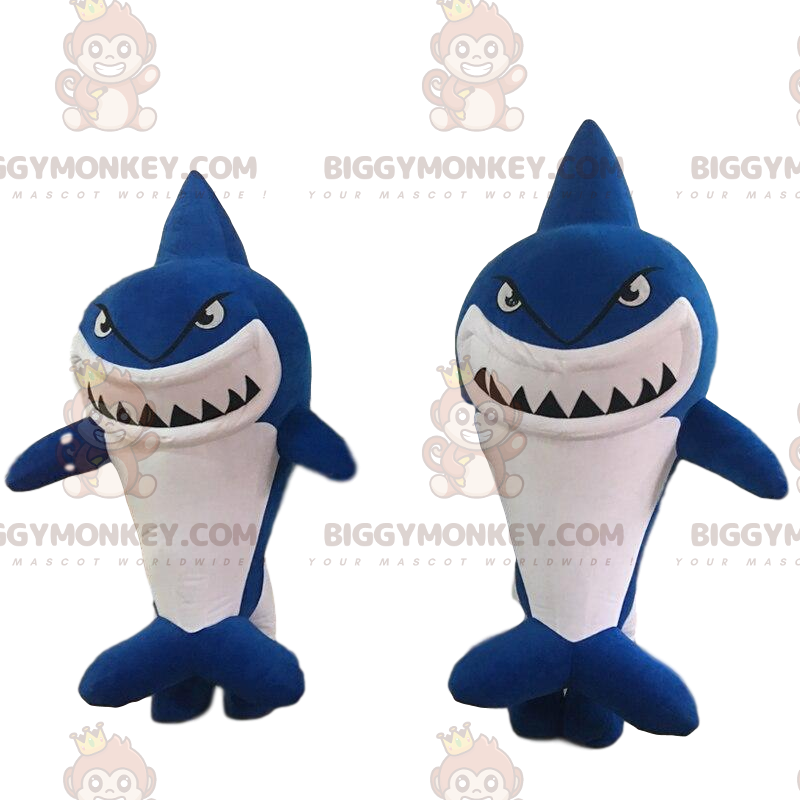 2 giant shark costumes, blue and white - Biggymonkey.com