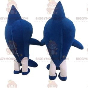 2 gigantische haaienkostuums, blauw en wit - Biggymonkey.com