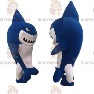 2 giant shark costumes, blue and white - Biggymonkey.com