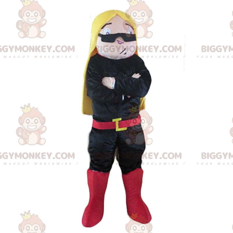 Blond kvinna kostym med solglasögon - BiggyMonkey maskot