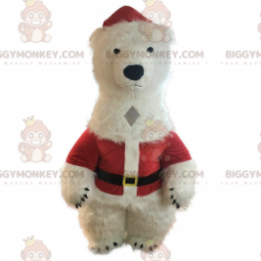BIGGYMONKEY™ opblaasbaar wit teddybeer-mascottekostuum in