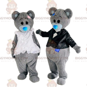 2 plyšové kostýmy šedého medvěda, 2 maskot plyšového