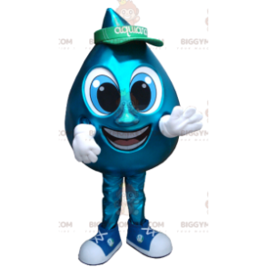 Costume de mascotte BIGGYMONKEY™ de goutte d'eau bleue géante -