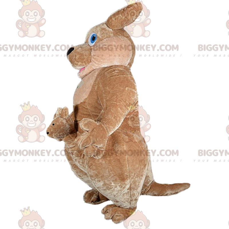 BIGGYMONKEY™ opblaasbaar kangoeroe-mascottekostuum, gigantisch