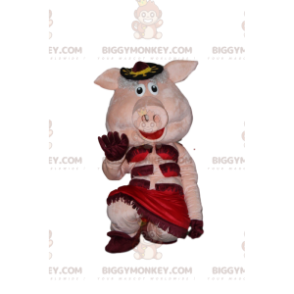 Costume de mascotte BIGGYMONKEY™ de cochon de cabaret