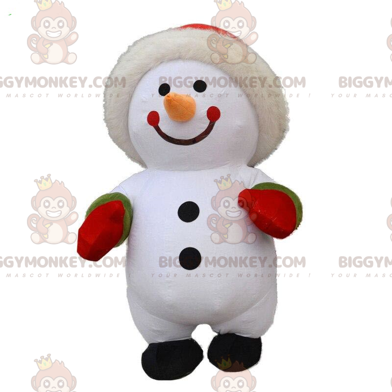 Opblaasbaar kostuum met grote sneeuwpop, winterkostuum! -