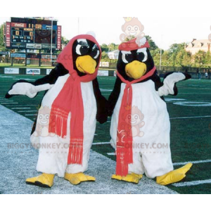 2 mascote pinguim preto e branco do BIGGYMONKEY™ –