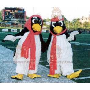 Duo de mascottes BIGGYMONKEY™ de pingouin noirs et blancs -
