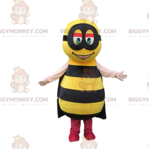 Traje de mascote BIGGYMONKEY™ Abelha amarela com listras pretas