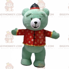 Costume de mascotte BIGGYMONKEY™ de nounours vert gonflable