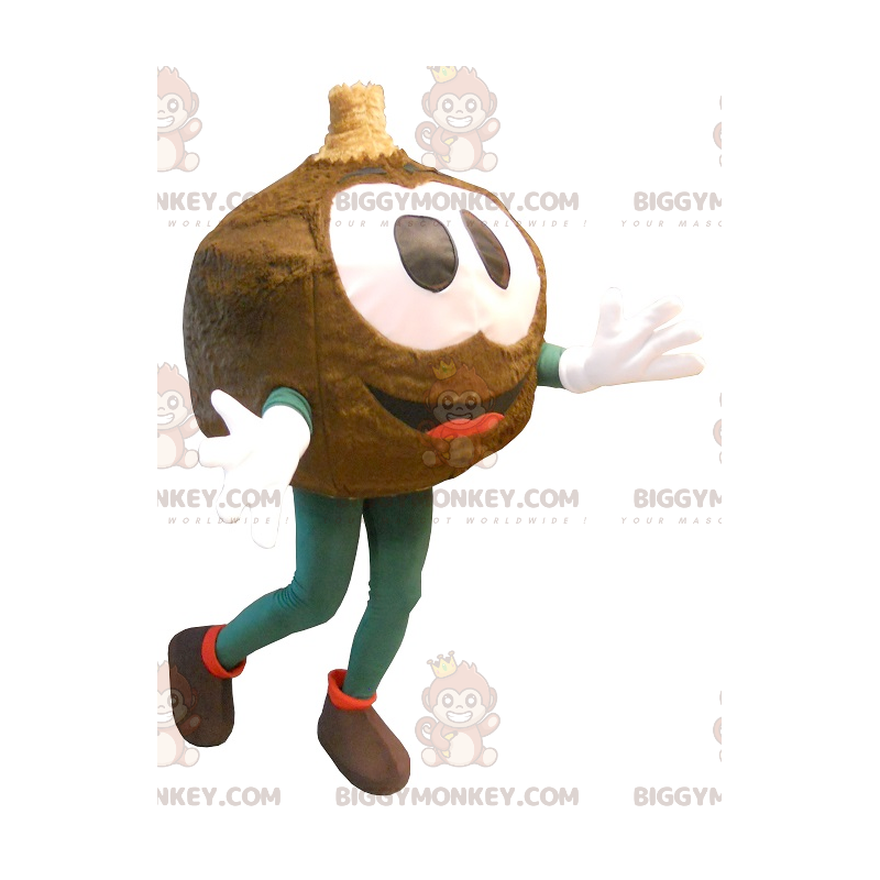 Costume de mascotte BIGGYMONKEY™ de grosse tête ronde marron -