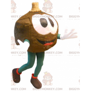 Traje de mascote marrom grande cabeça redonda BIGGYMONKEY™ –