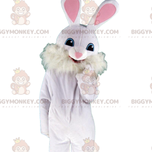 Hvidt og lyserødt kaninkostume med store ører - Biggymonkey.com