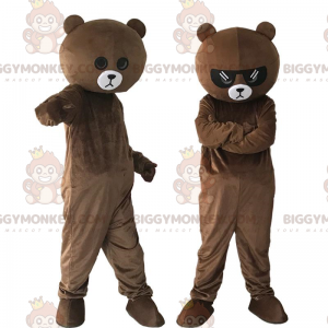 2 déguisements de nounours marron, costumes d'ours en peluche -