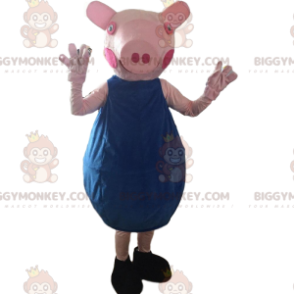 Pink pig costume with blue outfit – Biggymonkey.com