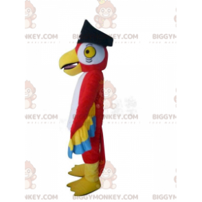 Röd papegojdräkt, med pirathatt - BiggyMonkey maskot