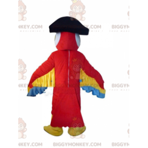 Costume da pappagallo rosso, con cappello da pirata -