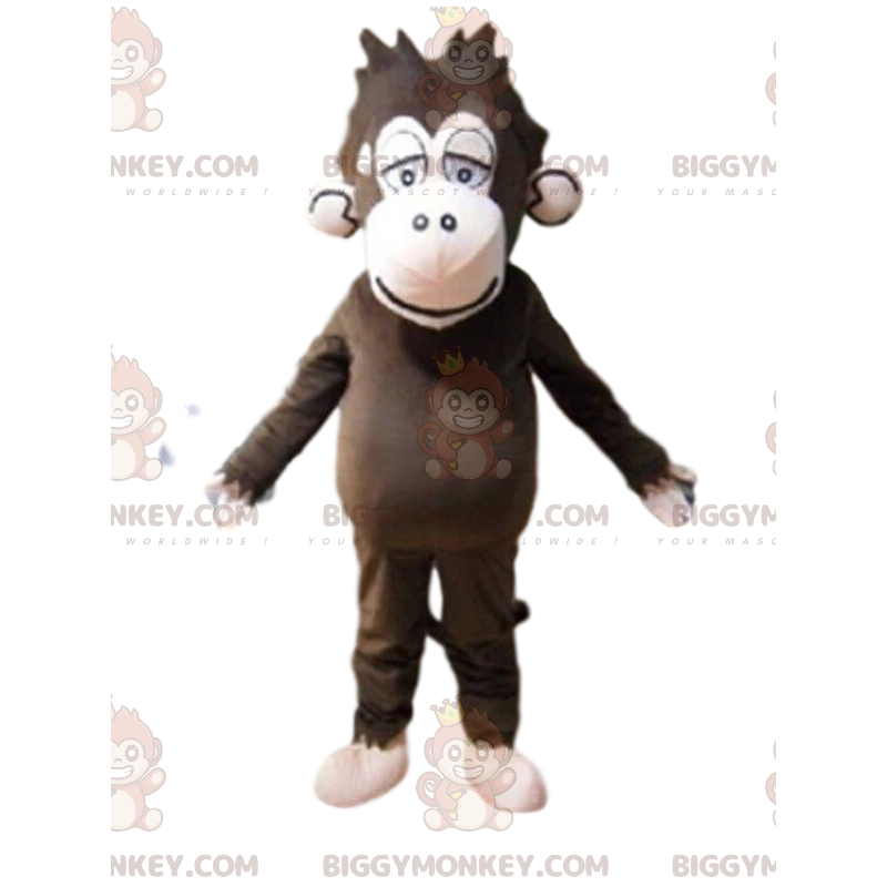 Déguisement de singe marron à l'air ébouriffé, costume de singe