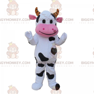 White, black and pink cow costume, cowhide costume -