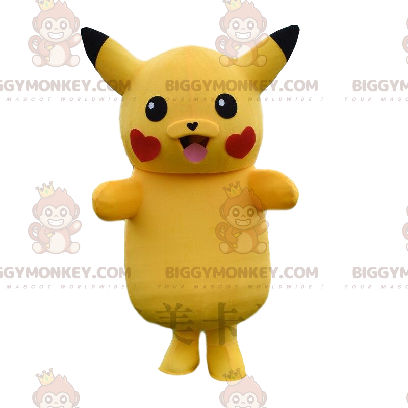 Giant Pikachu BIGGYMONKEY™ mascottekostuum, met hartjes op de