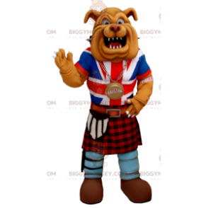 Costume de mascotte BIGGYMONKEY™ de bulldog habillé en tenue