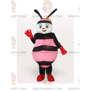 Fantasia de mascote BIGGYMONKEY™ de abelha rosa e preta –