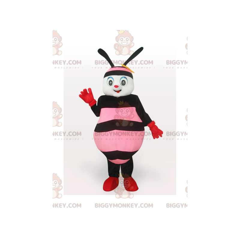 Costume de mascotte BIGGYMONKEY™ d'abeille rose et noire -