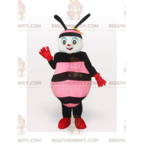 Costume de mascotte BIGGYMONKEY™ d'abeille rose et noire -