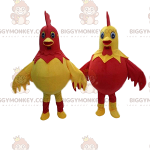 2 giant and colorful rooster costumes, BIGGYMONKEY™s farm