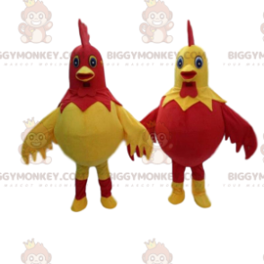 2 giant and colorful rooster costumes, BIGGYMONKEY™s farm