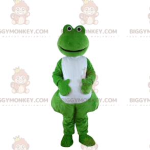 Grön och vit groddräkt, groddräkt - BiggyMonkey maskot