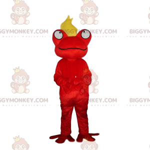 Rood kikkerkostuum met een lok geel haar - Biggymonkey.com