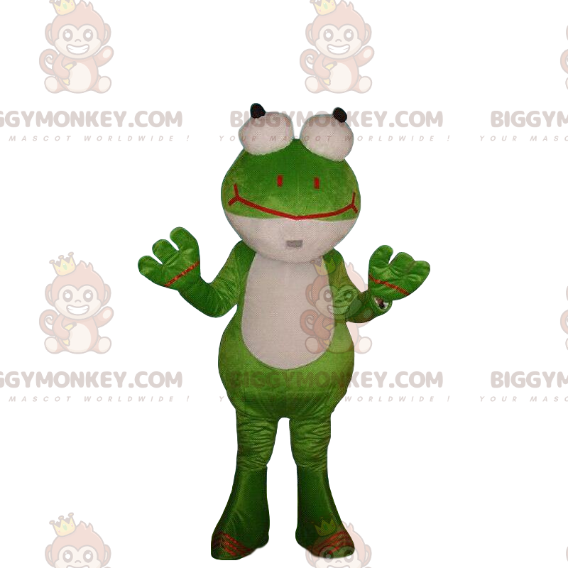 Green and white frog costume with googly eyes - Biggymonkey.com