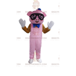 Pink pig costume with glasses - Biggymonkey.com