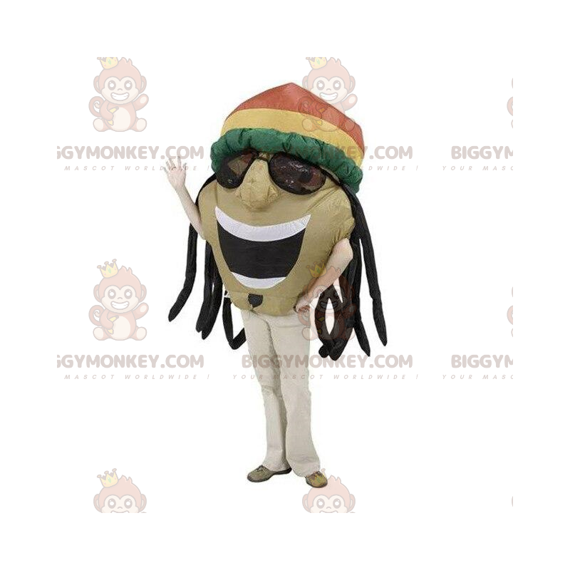 Jamaicansk mand BIGGYMONKEY™ maskotkostume med dreadlocks -