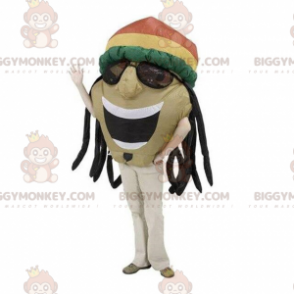 Jamaican Man BIGGYMONKEY™ Mascot Costume with Dreadlocks –