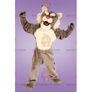 Gray and White Lynx BIGGYMONKEY™ Mascot Costume –