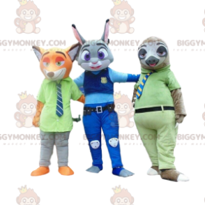 3 mascottes BIGGYMONKEY™, un renard, un lapin et un paresseux