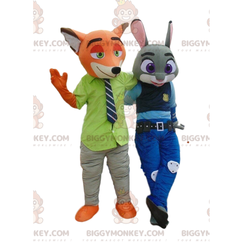 2 BIGGYMONKEY™s maskot af Nick Wilde og Judy Hall fra Zootopia