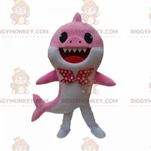 Różowy i biały kostium rekina z muszką - Biggymonkey.com