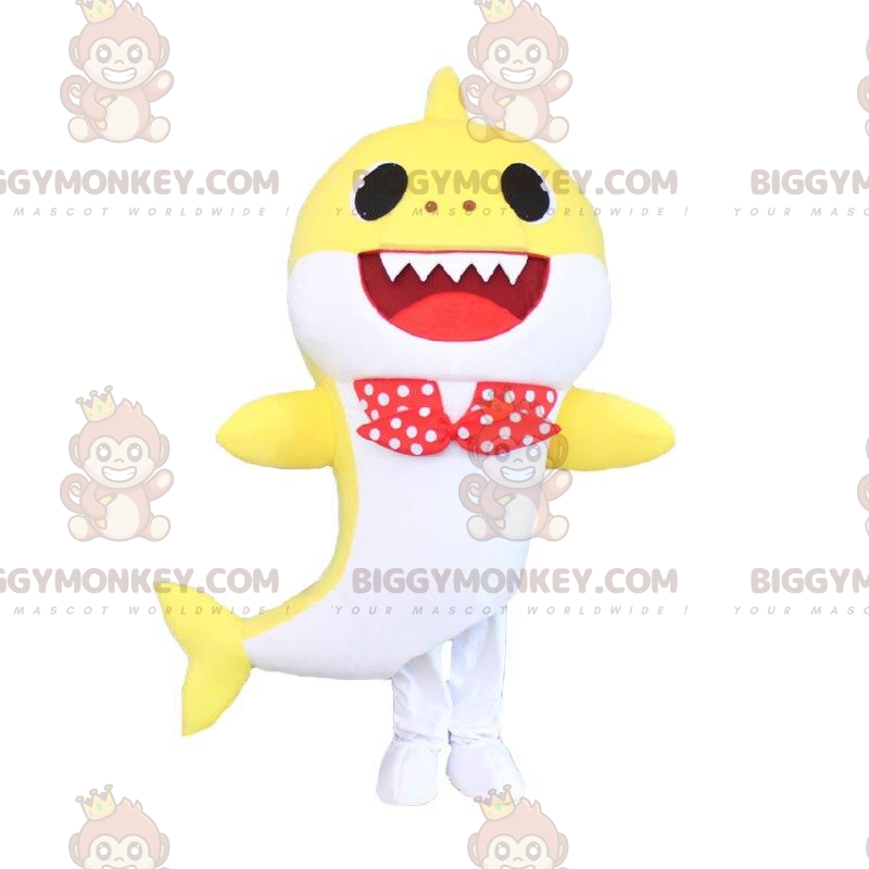 Żółto-biały kostium rekina z muszką - Biggymonkey.com