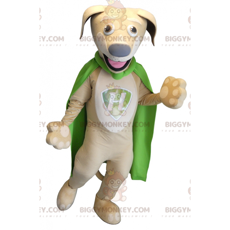 BIGGYMONKEY™ Costume da mascotte Cane beige e bianco con