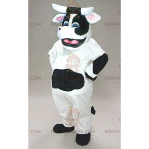 Traje de mascote de vaca preta e branca BIGGYMONKEY™ –