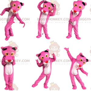 Beroemd stripfiguur BIGGYMONKEY™ Pink Panther-mascottekostuum -