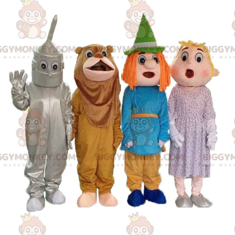 4 BIGGYMONKEY's mascottes uit de tekenfilm "The Wizard of Oz"