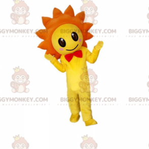 BIGGYMONKEY™ Maskottchenkostüm, gelbe und orangefarbene Blume