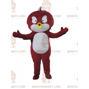 Disfraz de mascota pájaro rojo y blanco BIGGYMONKEY™ -