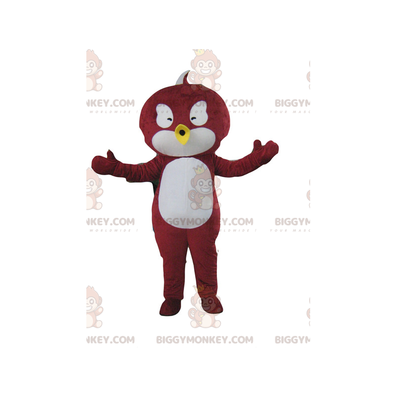 Costume da mascotte uccello BIGGYMONKEY™ rosso e bianco -